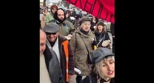 A march in Tbilisi. January 26, 2025. Screenshot of a video posted on the Tbilisi life Telegram channel https://t.me/Tbilisi_life/36425