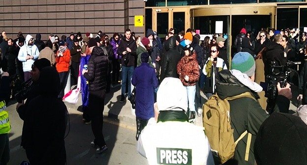 A protest action in Tbilisi. February 2, 2025. Photo: https://ru.apa.az/evropa/situaciya-na-mitinge-u-tc-tbilisi-moll-v-stolice-gruzii-spokoinaya-601794