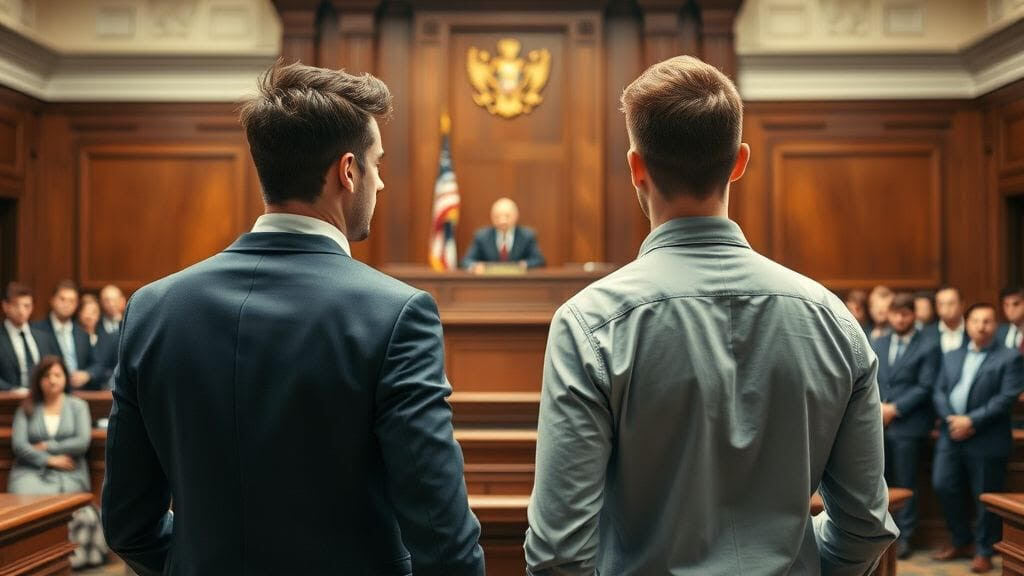 Teenagers in a courtroom. Picture made in Copilot
