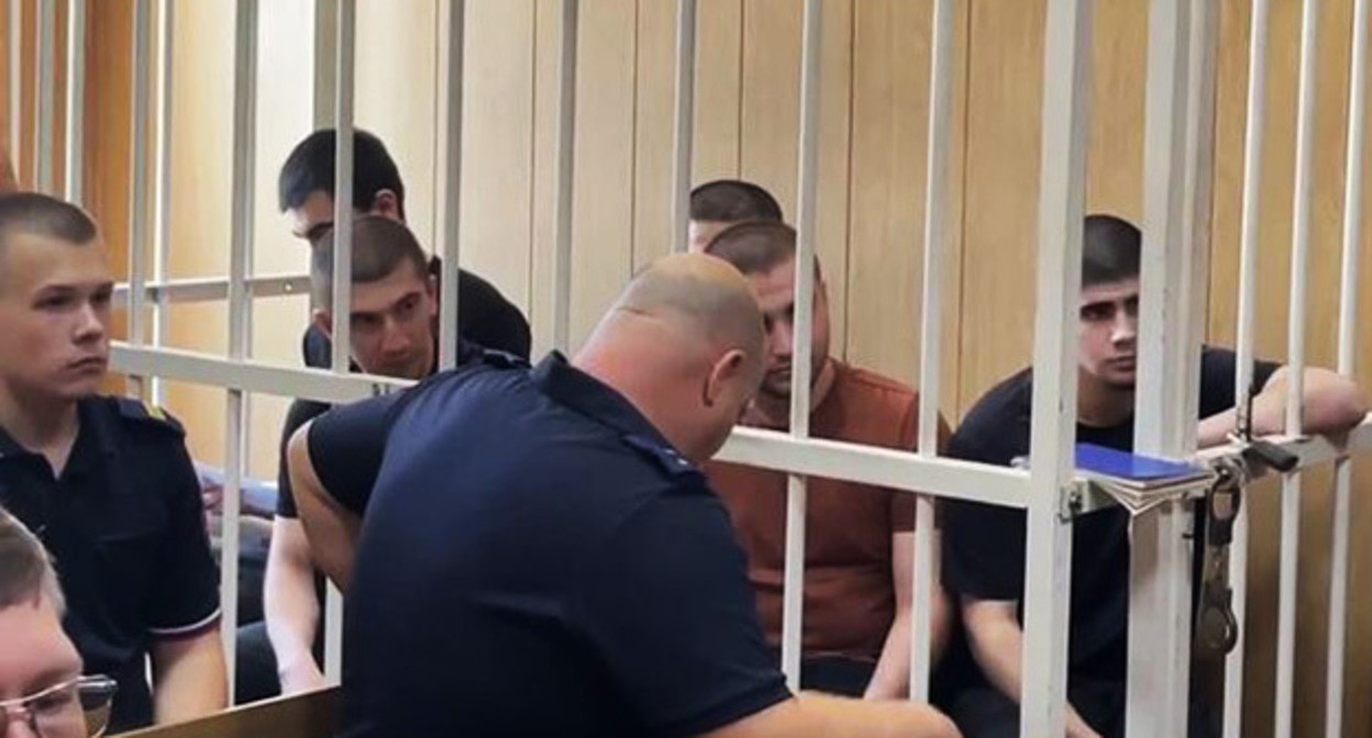 Convicts with in the case of riots at the Makhachkala Airport: screenshot of the video from the Telegram channel of the press service of the Kuban (Krasnodar Territorial) Courts
