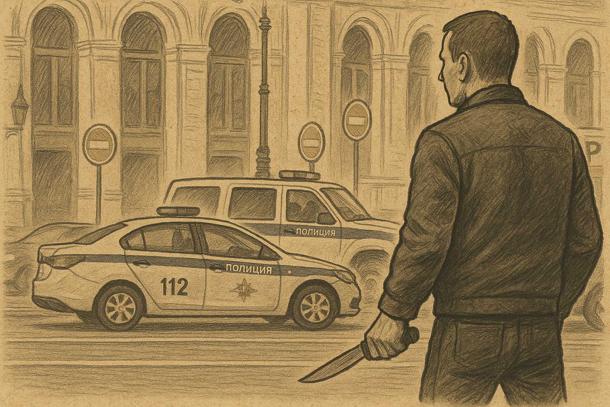 
Man with a knife: illustration created by the "Caucasian Knot" using the AI in the Copilot softwar