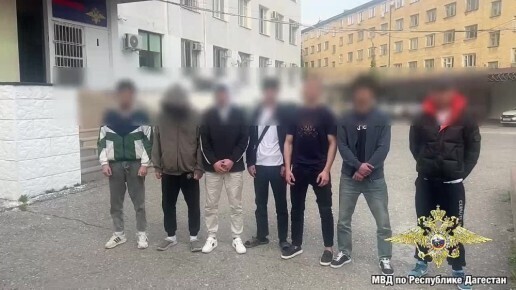 Brawl participants in Makhachkala. Screenshot from a video by the Dagestani Ministry of Internal Affairs (MIA).