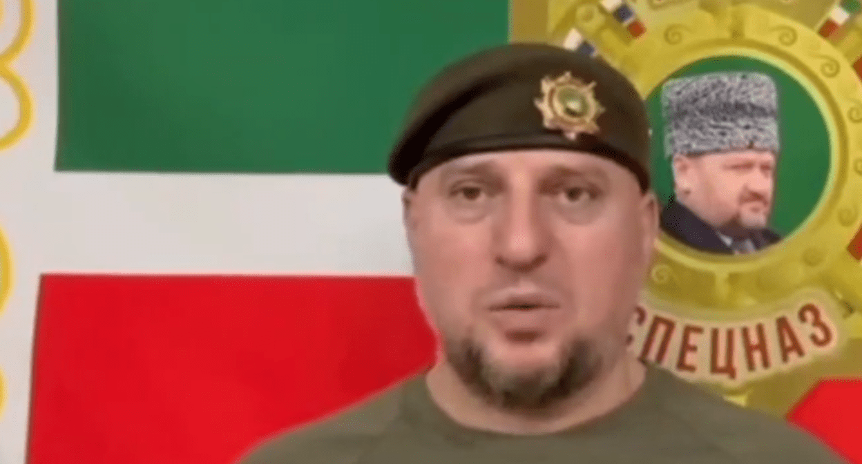 Apti Alaudinov. A video still by the Telegram channel from Juna 04, 2025, https://t.me/AptiAlaudinovAKHMAT/11142