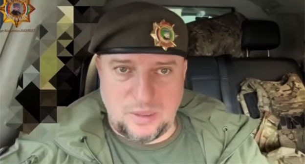 Apti Alaudinov. Screenshot of video https://www.instagram.com*/reel/DK18jZ0oDH2/