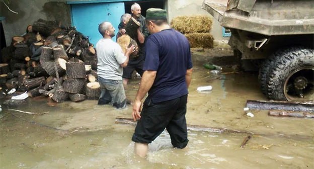 Consequences of rising water levels in the Irganai hydroelectric power station reservoir, 2008. Photo: Memorial Human Rights Center recognized as a foreign agent