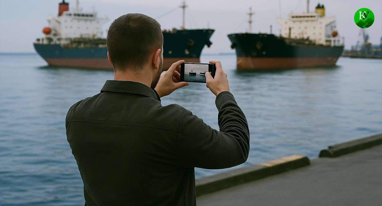 A man takes a picture on his phone. Illustration created by the "Caucasian Knot" using AI in the Copilot program