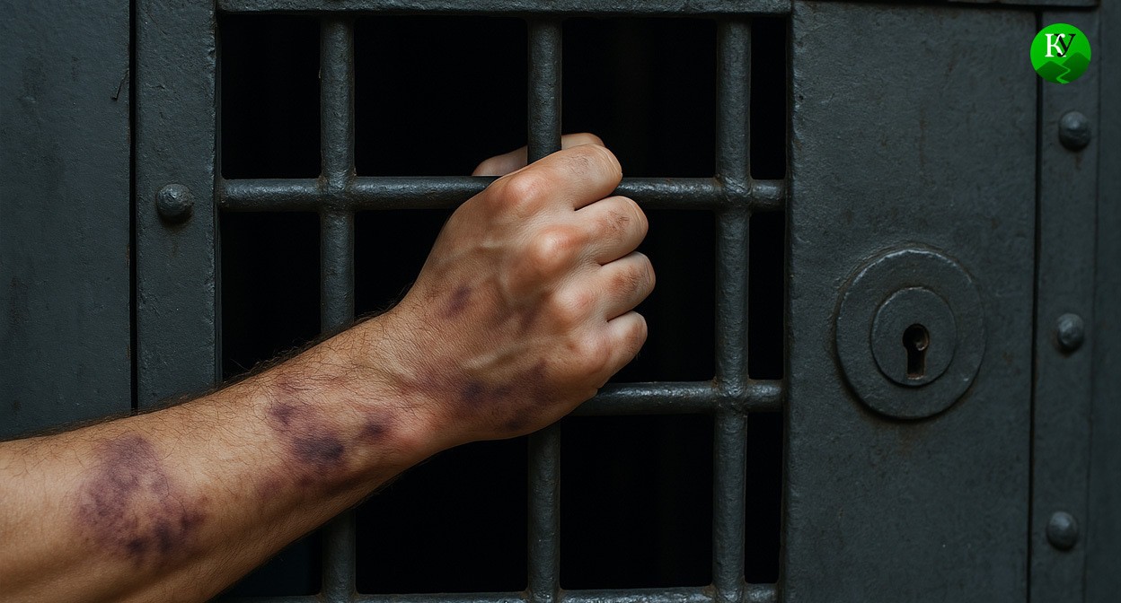 Hand of a prisoner. Illustration created by "Caucasian Knot" using AI in the program Copilot