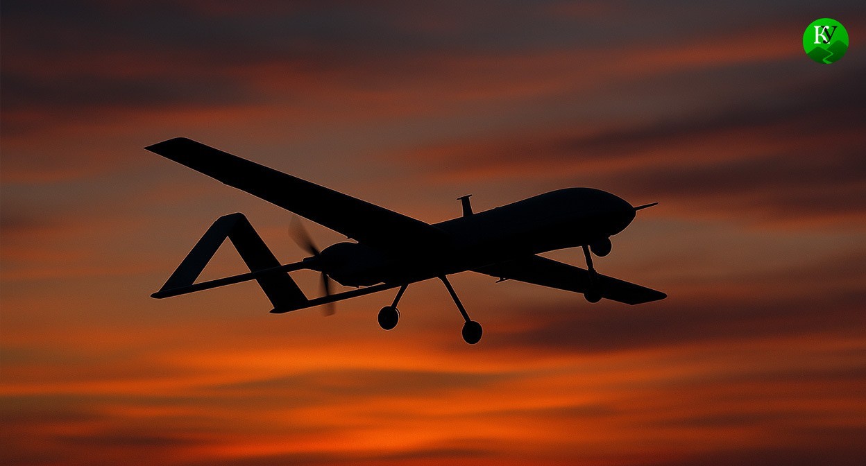 UAV in the sky. Illustration created by "Caucasian Knot" using AI in the Copilot program