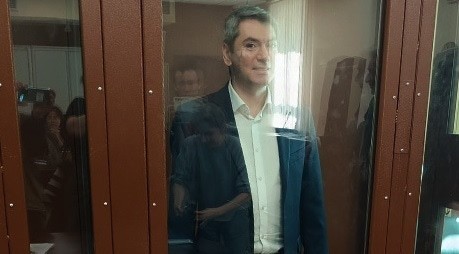 Grigory Melkonyants in the courtroom. April 16, 2025. Photo by a "Caucasian Knot" correspondent