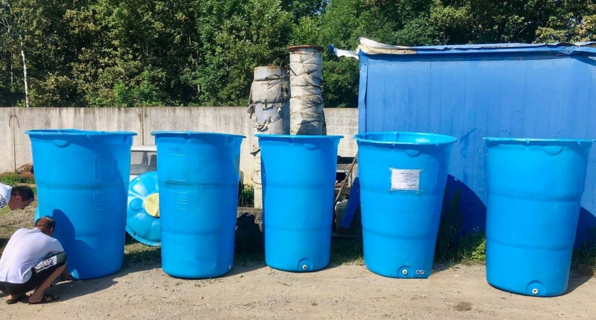Water distribution tanks in Goryachy Klyuch. Photo from Sergey Belopolsky's Telegram channel https://t.me/sergey_belopolskyi/7378
