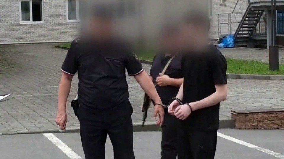 Detention of teenagers in North Ossetia. July 18, 2025. Screenshot of Russian FSB video