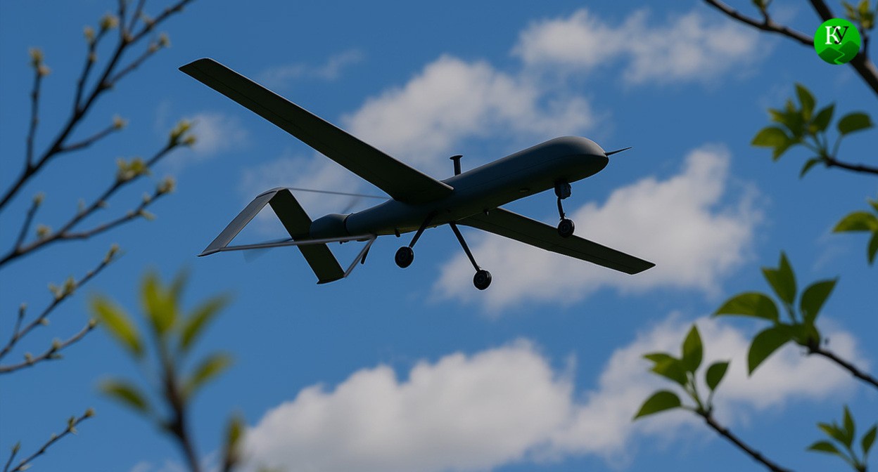 UAV in the sky. Illustration created by "Caucasian Knot" using AI in the Copilot program