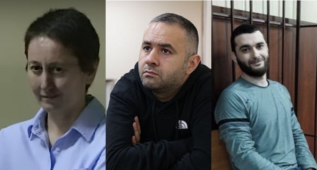 Mzia Amaglobeli, Ulvi Gasanli, Abdulmumin Gadzhiev. Still from the video Mtisambebi / მთის ამბები on YouTube, photo abzas.org, photo memorialcenter.org (recognized as a foreign agent by the Russian Ministry of Justice). Collage by the “Caucasian Knot”.