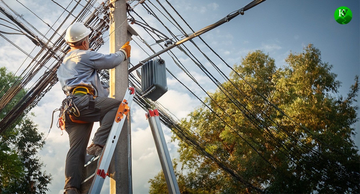 Electrician. Illustration created by "Caucasian Knot" with the help of AI in the Copilot program