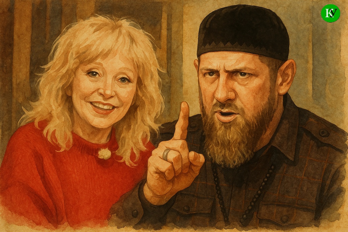 Pugacheva and Kadyrov. Illustration created by "Caucasian Knot" with the help of AI