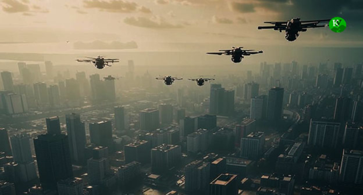 Drones. An illustration of the "Caucasian Knot" created using AI in the Copilot program.