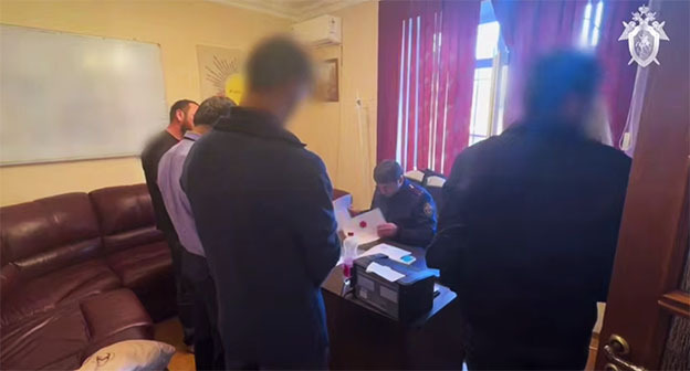 Detained employees of a rehab center in Makhachkala. September 24, 2025. Screenshot from video https://t.me/mash_gor/8901