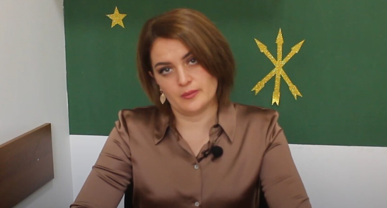 Larisa Tuptsokova, screenshot from the Circassian Media channel