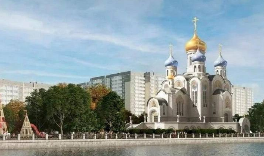 The church will appear on Rozhdestvenskaya Embankment. Screenshot from the "Ostorozhno Novosti" Telegram channel, October 25, 2025, https://t.me/ostorozhno_novosti/42482