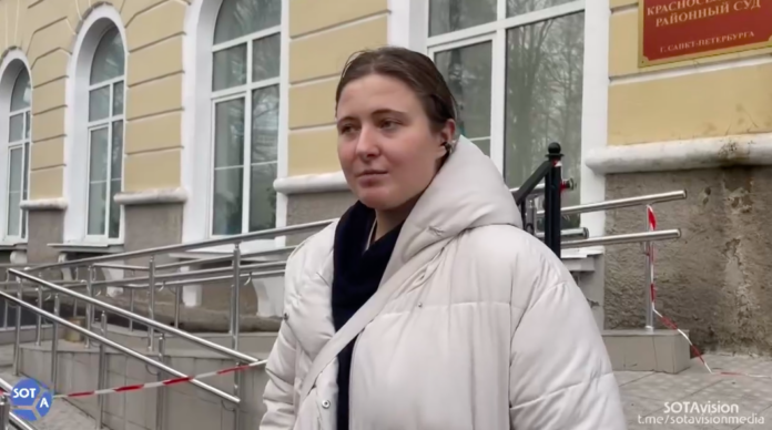 Lena Patyaeva. Screenshot from video: https://sotavision.world/piket-udalsya-luchshe-chem-ya-ozhidala-lena-patyaeva-posle-zasedaniya-o-nezakonnoj-akczii-na-mostu-kadyrova/