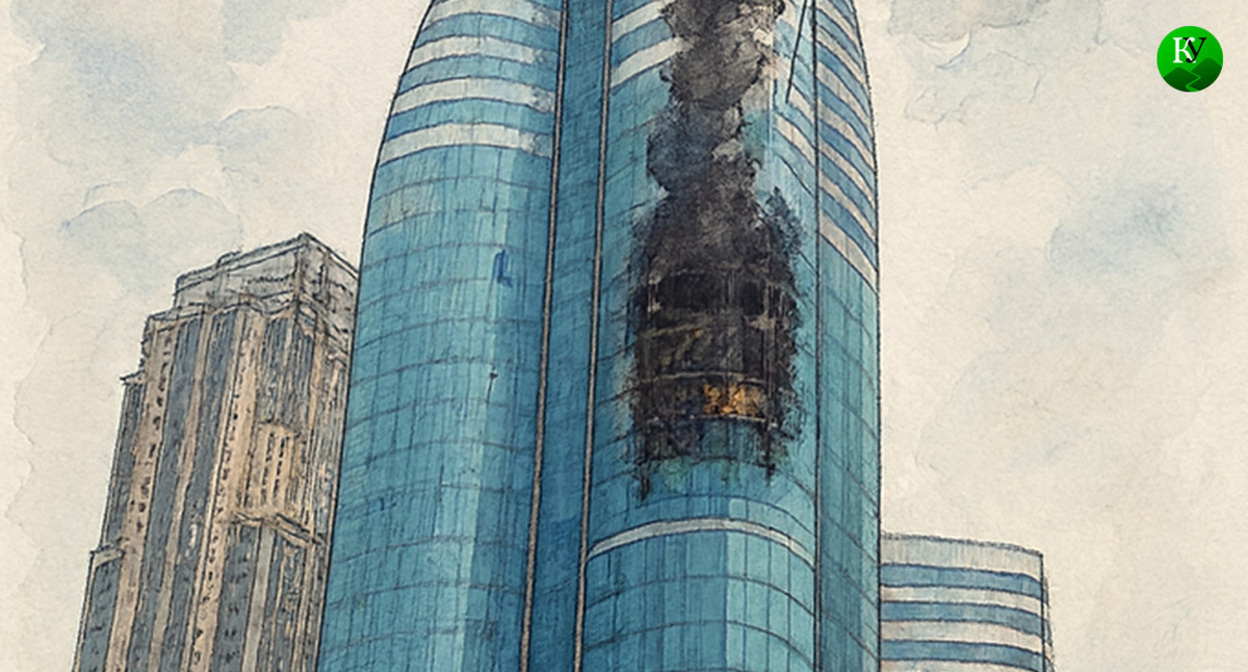 Damage to Grozny City. Illustration created by Caucasian Knot using AI in the Copilot program.

