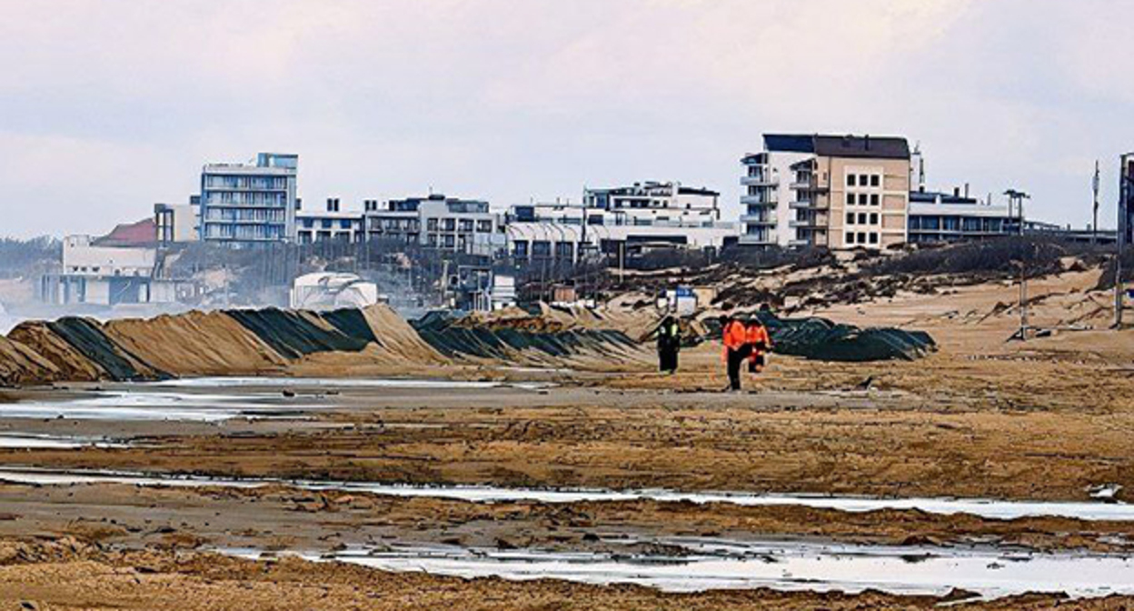 Beach in Anapa. January 31, 2025. Photo: https://t.me/makovozovy/51490