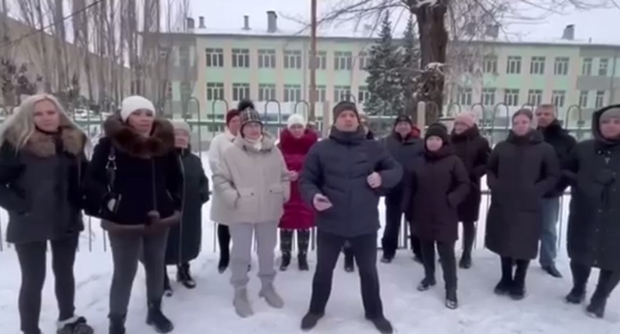 A still from a video message from parents of children in Volzhsky. Photo: Typical Volzhsky / Telegram channel