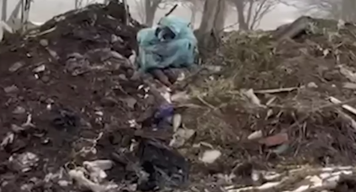 A still of the landfill in Sunzha, which residents complained about. January 24, 2026. Photo: Fortanga / Telegram channel 