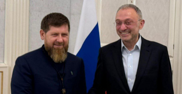 Ramzan Kadyrov (left) and Suleiman Kerimov. Screenshot from Kadyrov's Telegram channel, February 18, 2026, https://t.me/RKadyrov_95/6369.