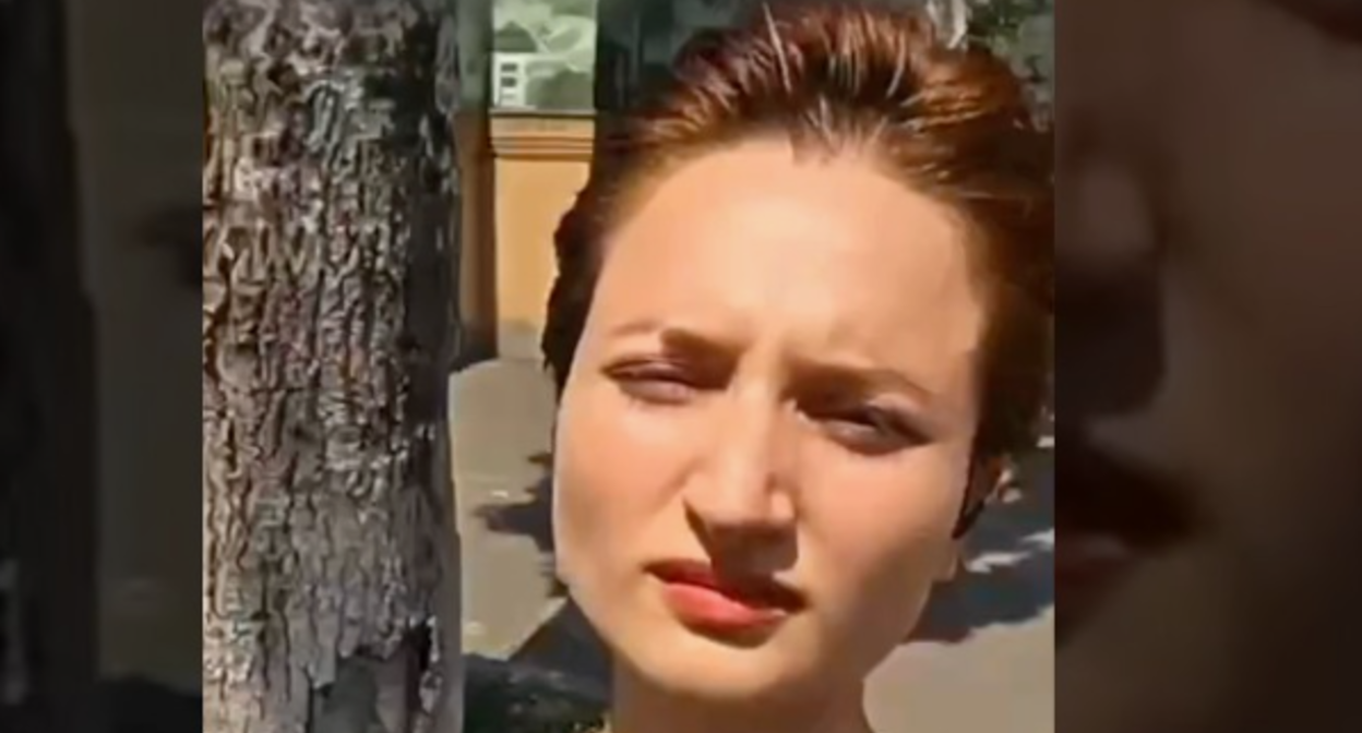 Aishat Baimuradova. Freeze frame of BBC video https://www.youtube.com/watch?v=YoWKjNE1Flg/