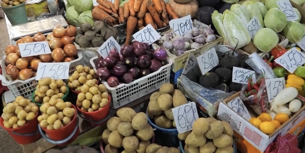 A market in Makhachkala. Still from an NNT video.