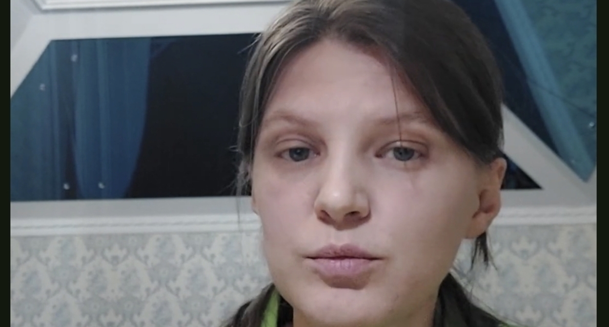 Yulia Melnichenko. A still from a video message on YouTube
