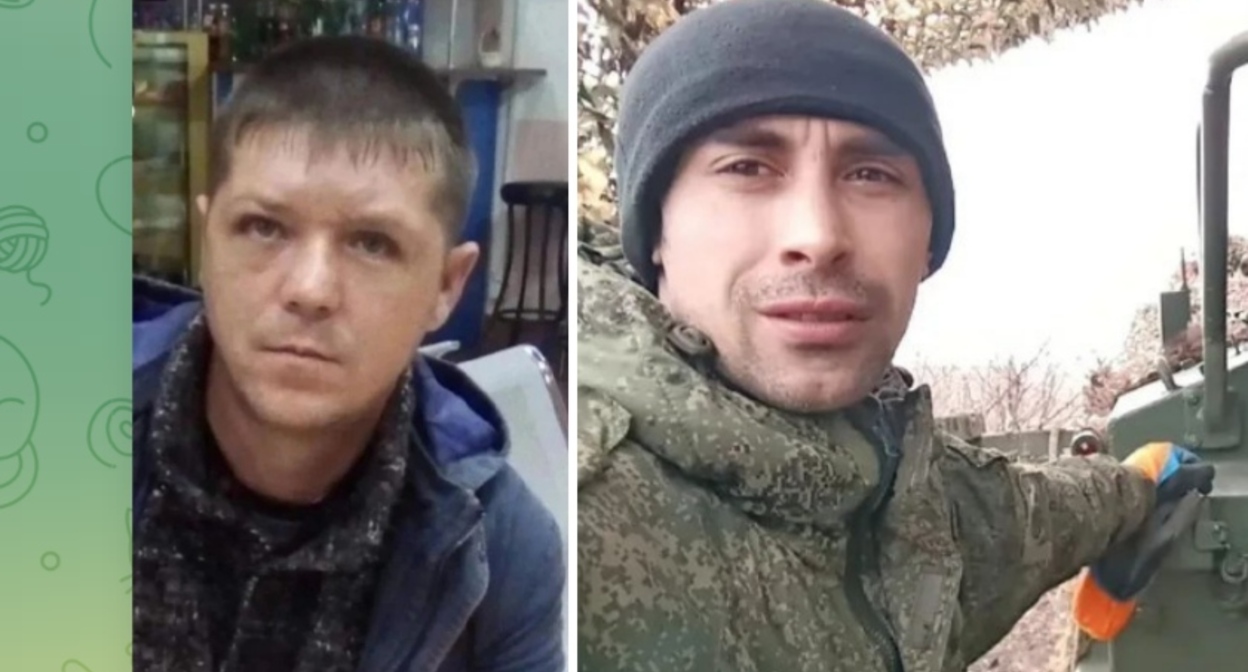 Evgeny Podlinev and Oleg Eremin. Screenshot of a post by the head of the Kumylzhensky District: https://t.me/glavakum/2116