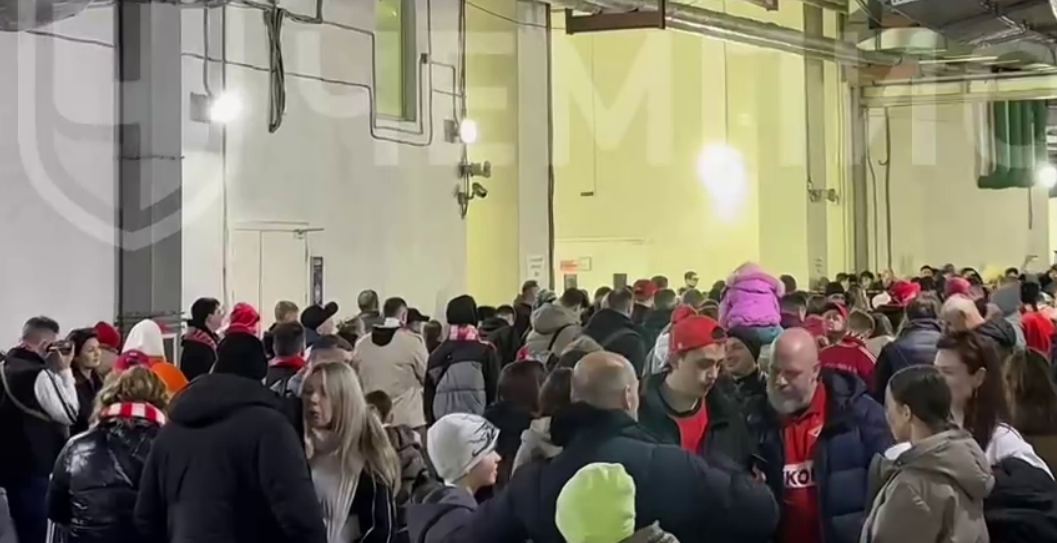 Fans await the RPL match. Still from the "Championship" video from March 1, 2026, https://t.me/champkrugi/2107.