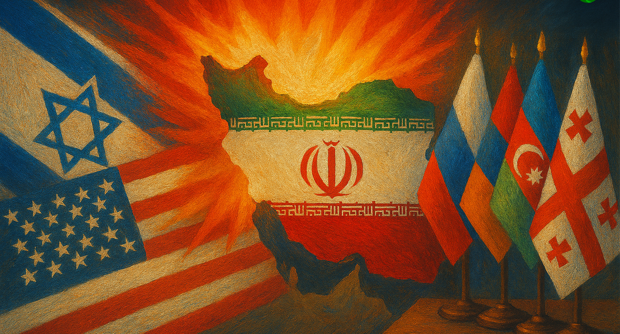 War in Iran. Illustration created by the "Caucasian Knot" using AI in the Copilot program.