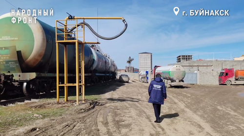 Photo of a fuel pumping station near houses in Buinaksk. Photo: People's Front-Dagestan / Telegram channel