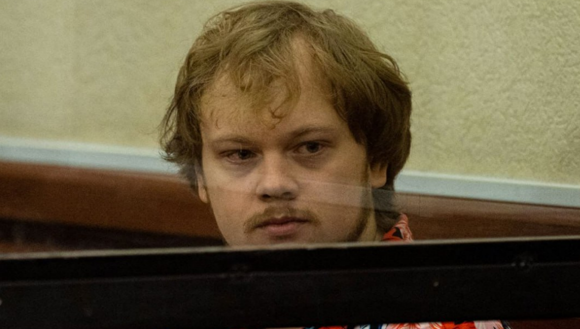 Artem Gribul in court. Photo screenshot: https://t.me/rusnews/81296