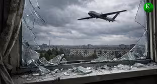 A UAV in the sky. Illustration created by the Caucasian Knot using AI in the Copilot program.