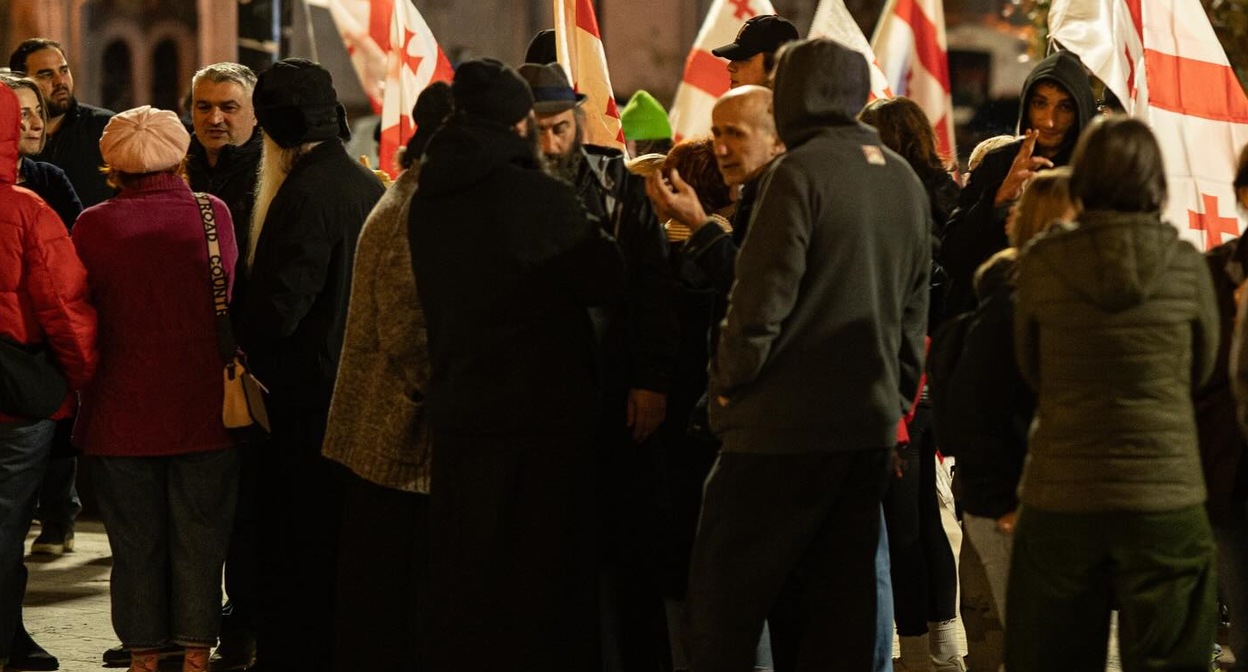 A still of protesters outside the Georgian Parliament on the 504th day of continuous protests. Photo: Publika / Facebook