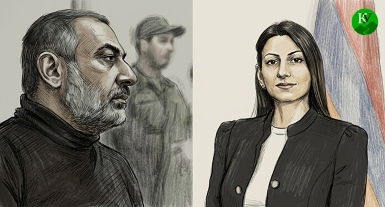 Ruben Vardanyan and Anait Manasyan. Illustration created by the "Caucasian Knot" using AI in the "Copilot" program.