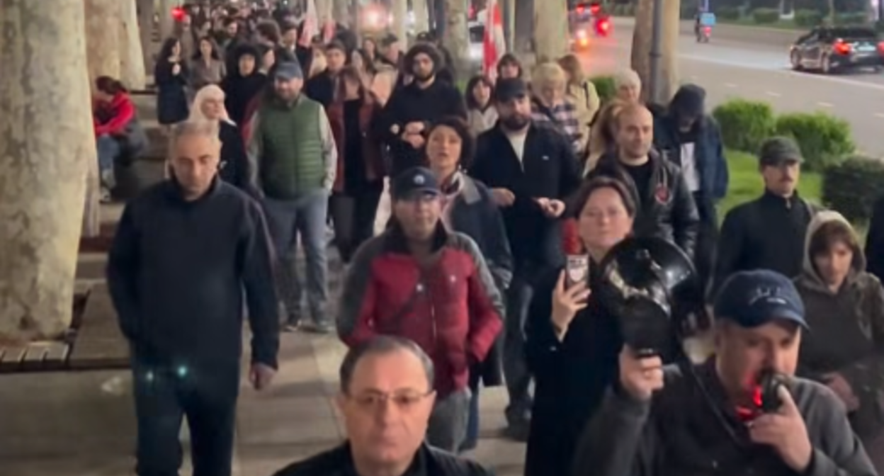 A still from a protest march in Tbilisi in support of children with Duchenne muscular dystrophy. Photo: MO SE / Facebook