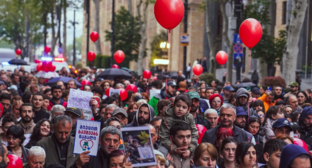 March in Tbilisi. Screenshot of Mo Se's photo from May 3, 2026, https://www.facebook.com/photo?fbid=4297407353907337&set=pcb.4297408117240594