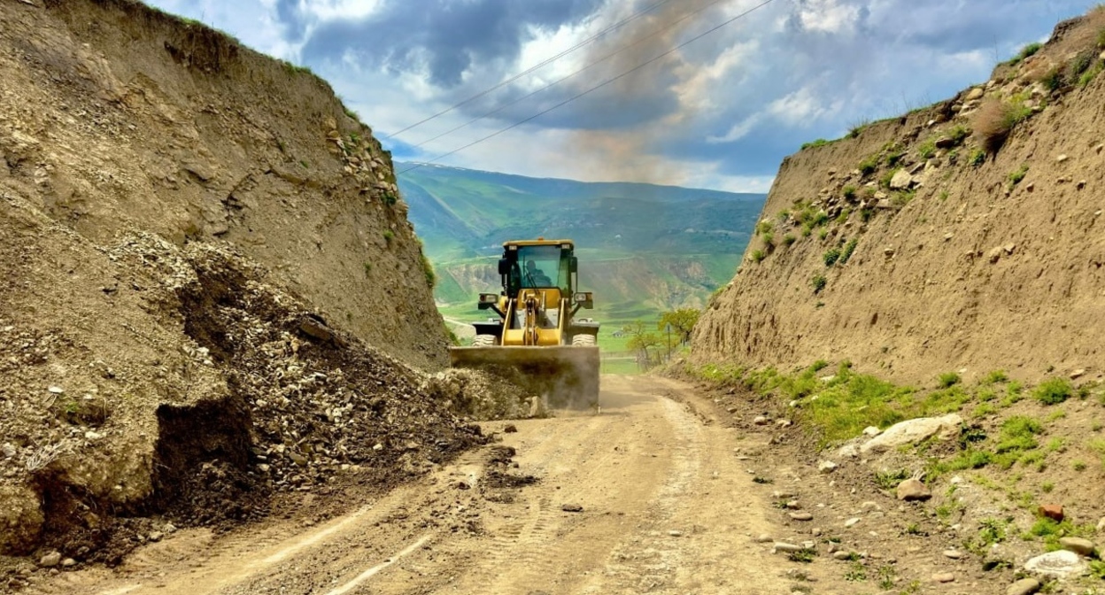 Roadworks in the mountains of Dagestan. Photo: Ministry of Transport of Dagestan https://t.me/mintransRD/13475