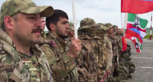 Fighters at the Grozny airport. Still from a video from Ramzan Kadyrov's Telegram channel, May 17, 2026, https://t.me/RKadyrov_95/6608.