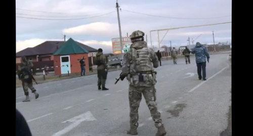 Security forces in Chechnya. November 2018. Video still from https://www.youtube.com/watch?v=ToyeRYr9UAQ Security forces in Chechnya. November 2018. Video still from https://www.youtube.com/watch?v=ToyeRYr9UAQ