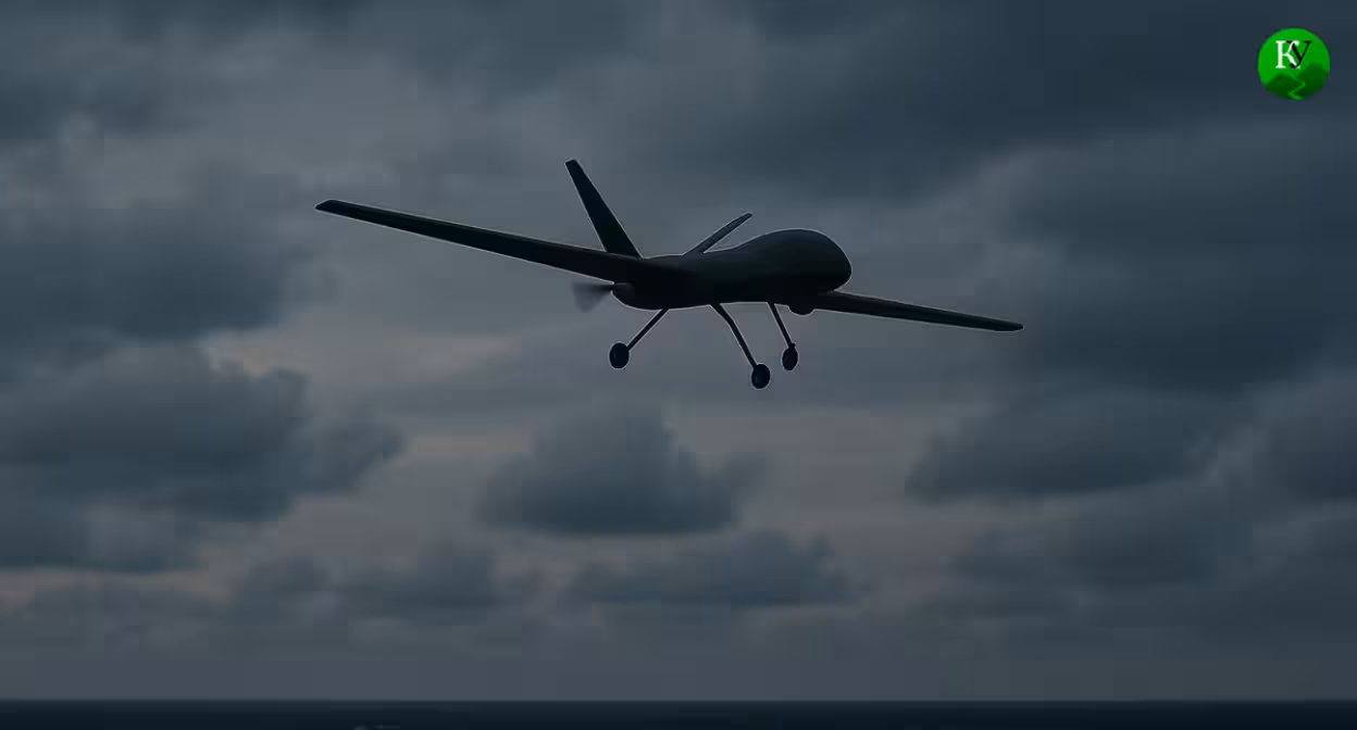 A UAV in the sky. Illustration created by the "Caucasian Knot" using AI in the Copilot program. A UAV in the sky. Illustration created by the "Caucasian Knot" using AI in the Copilot program.