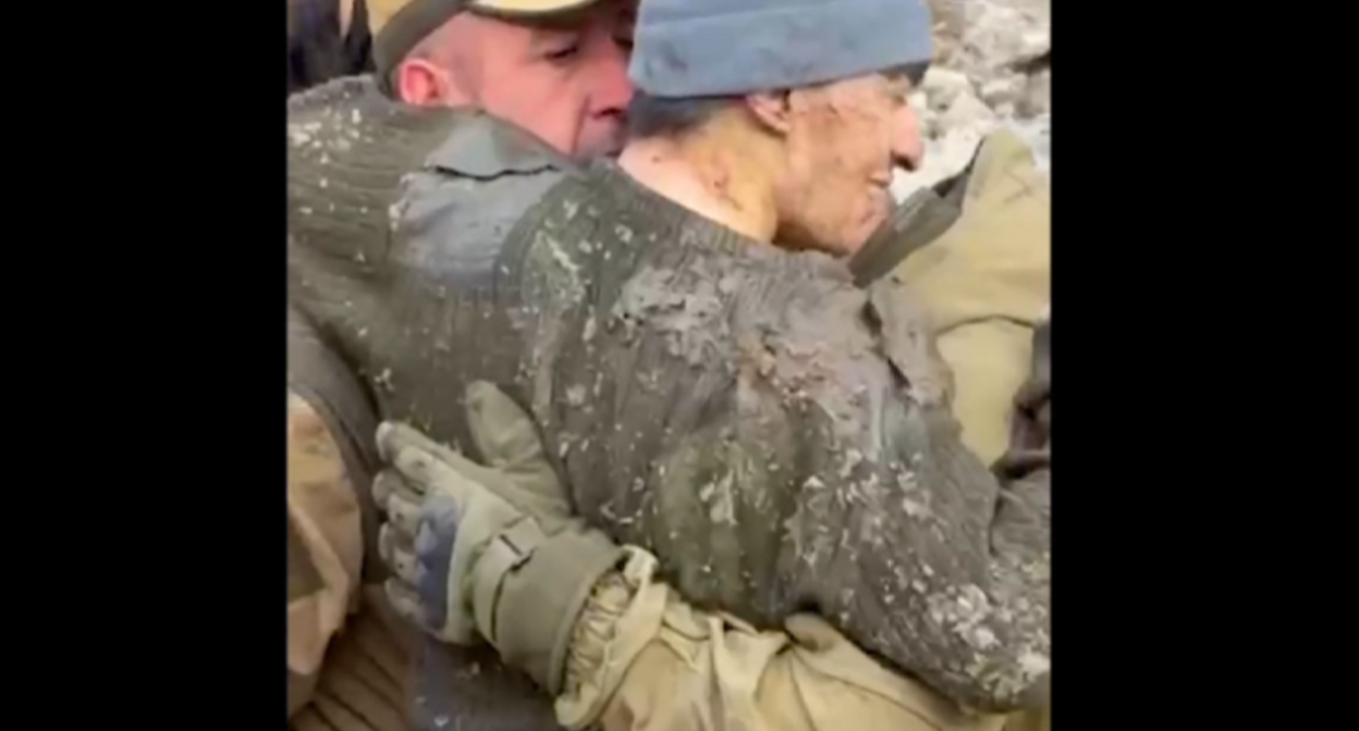 One man was rescued. Still from Albert Rabuev's Telegram channel, May 24, 2026, https://t.me/itonrabuev/2231. One man was rescued. Still from Albert Rabuev's Telegram channel, May 24, 2026, https://t.me/itonrabuev/2231.
