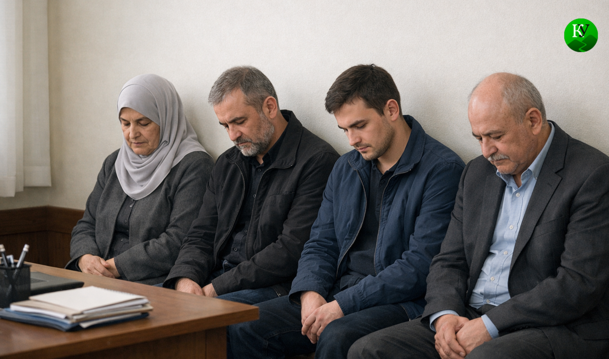 Security forces detained several people, demanding they hand over their apartment documents. Image created by Caucasian Knot using AI in the Copilot program.