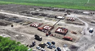The pace of construction in Mamedkale has sparked skepticism on Telegram.