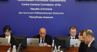 Central Election Commission meeting. Still from Yerevan Today broadcast, June 14, 2026, https://www.youtube.com/watch?v=S4ivjau8Dzo&t=8s